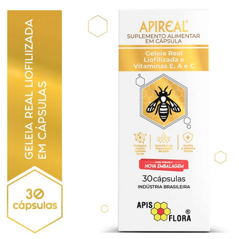 Geleia Real 30 cps - Apis Flora Revitalize seu Corpo e Mente com a Potência da Geleia Real!