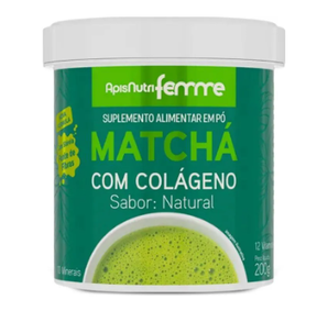 Matchá com Colágeno Sabor Natural 200g - ApisNutri – Energia, Beleza e Bem-estar em Um Só Produto!