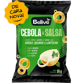 Snack de Arroz, Quinoa e Lentilha Sabor Cebola e Salsa 35g – Saudável e Delicioso!