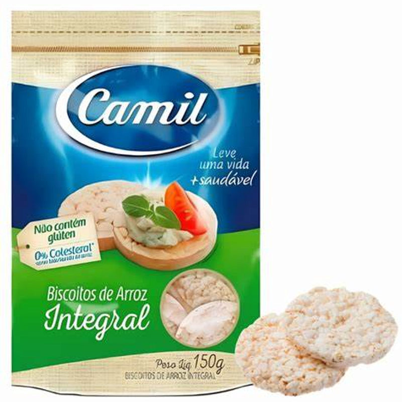 Biscoitos de Arroz Integral 150g - Camil