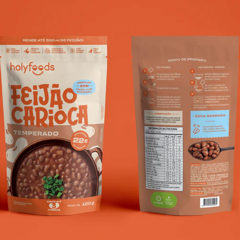 Feijão Carioca Temperado 120g - Holysoup