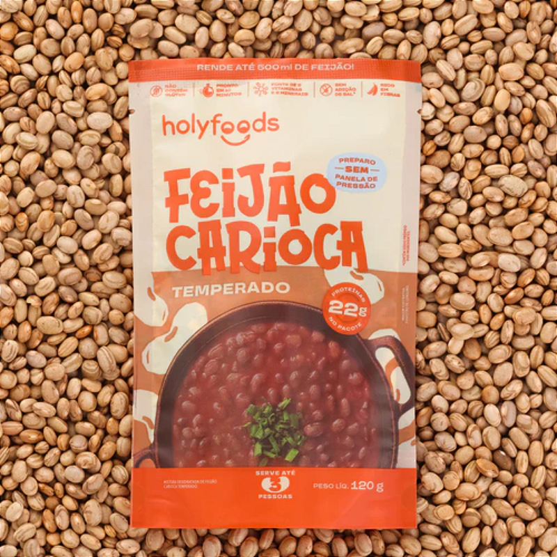 Feijão Carioca Temperado 120g - Holysoup