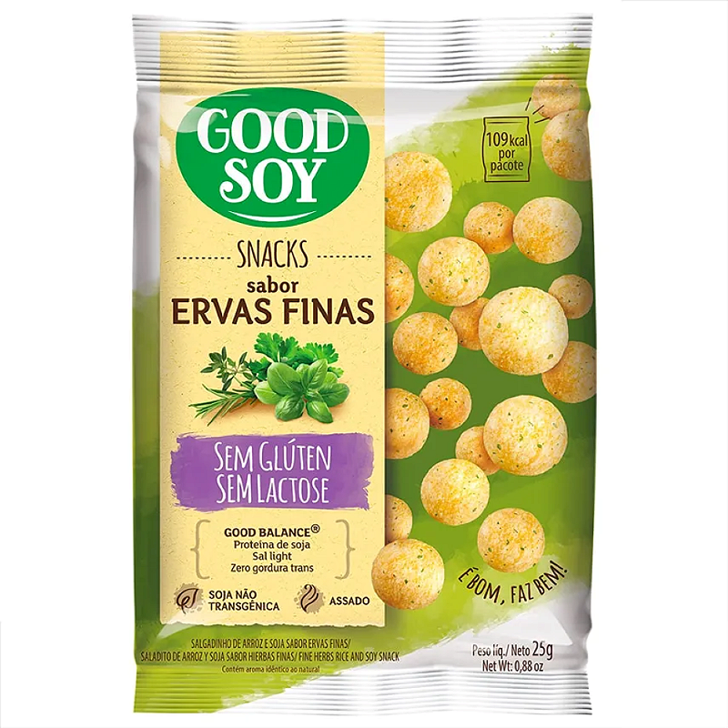 Snack Soja Sabor Ervas Finas 25g - Good Soy: O Lanche Saudável que Você Merece!