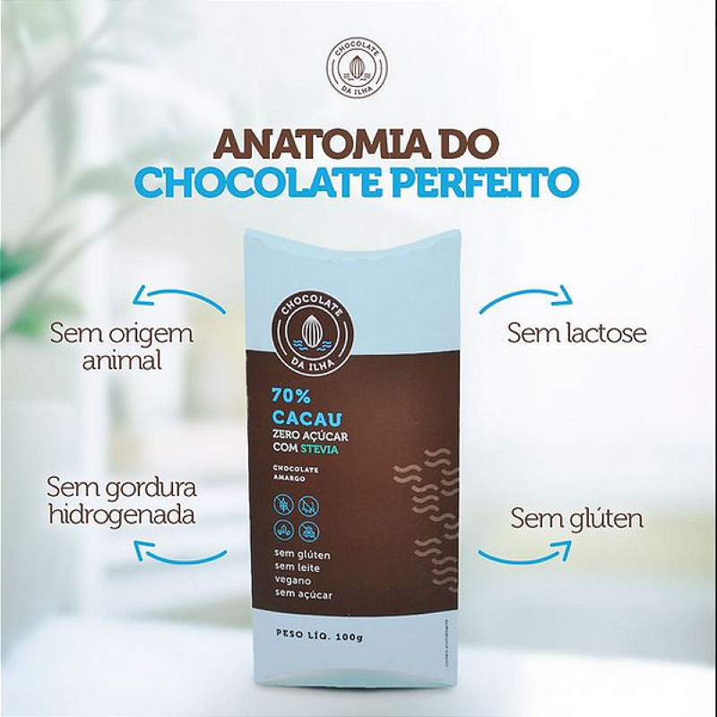 Chocolate Amargo 85% Cacau Vegano 100g - Chocolate da Ilha | Intensidade e Saúde em Cada Quadrado