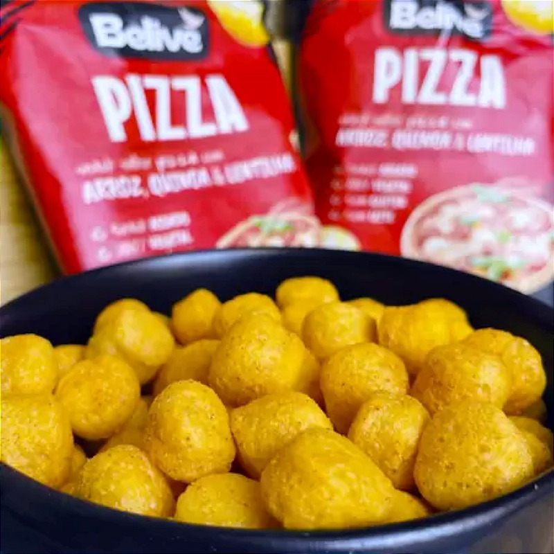 Snack de Arroz, Quinoa e Lentilha Sabor Pizza 35g – Crocante e Nutritivo | Belive