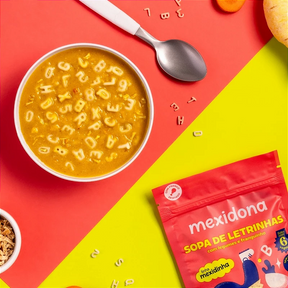 Sopa de Letrinhas (com legumes e franguinho) 90g Mexidona - Nutrição com Sabor e Carinho para os Pequenos