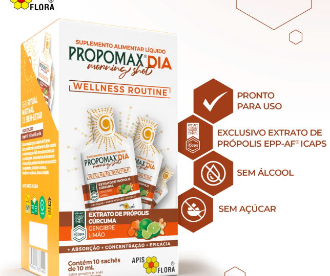 Propomax Dia Morning Shot 10ml – Energia Natural e Imunidade Reforçada para o Seu Dia a Dia!