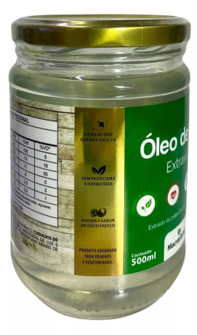 Óleo de Coco Extravirgem 500ml Macrophytus - Transforme sua rotina com saúde, sabor e versatilidade!