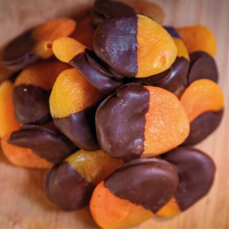 Damasco com Chocolate 70% Vegano 100g - Sabor e Saúde em Cada Mordida!