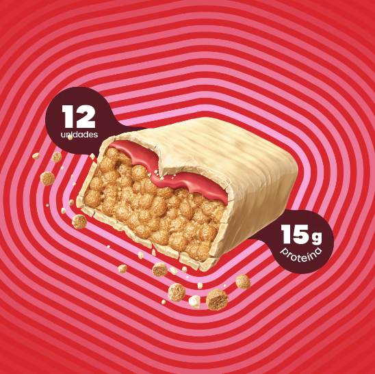Barra de Proteína Crunch Sabor Morango e Chantilly Bold 50g – Sabor Delicioso e Alta Performance