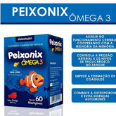 Peixonix Ômega 3 400 mg – 60 Cápsulas Mastigáveis Sabor Cereja | Suplemento Divertido e Saudável