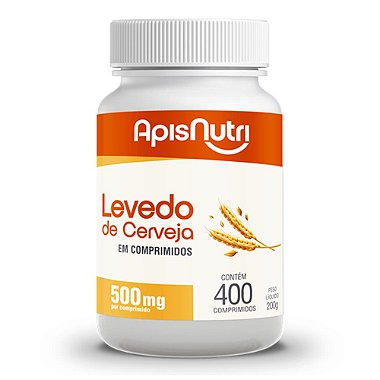 Levedo de Cerveja 500 mg – 400 Comprimidos – Energia, Saciedade e Beleza Natural