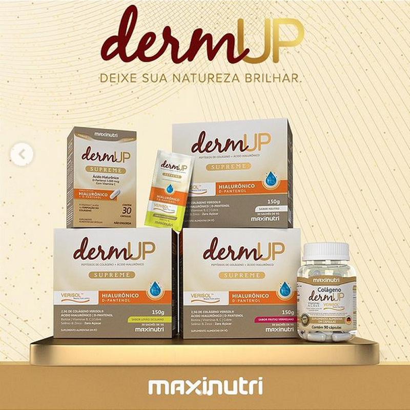 Colágeno DermUp Verisol 500 mg – 90 Cápsulas – Firmeza e Juventude