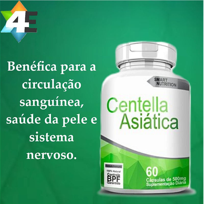 Centella Asiática 500 mg – 60 Cápsulas – Circulação, Pele e Bem-Estar Mental