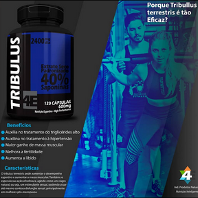 Tribulus Terrestris 600 mg – 60 Cápsulas – Energia, Vitalidade e Performance Masculina