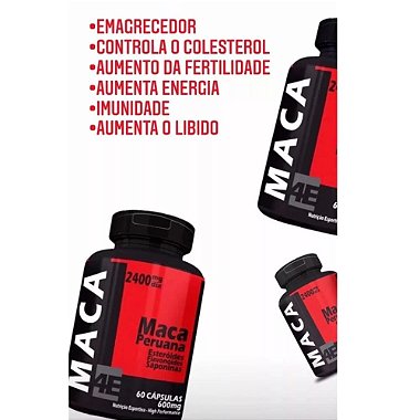 Maca Peruana Vermelha 600mg – 60 Cápsulas – Vitalidade e Energia