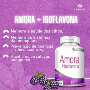 Amora + Isoflavona 500 mg – 60 Cápsulas – Equilíbrio Hormonal, TPM e Menopausa