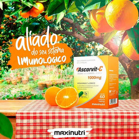 Vitamina C 1000 mg + Zinco – 60 Cápsulas – Imunidade, Antioxidante e Colágeno