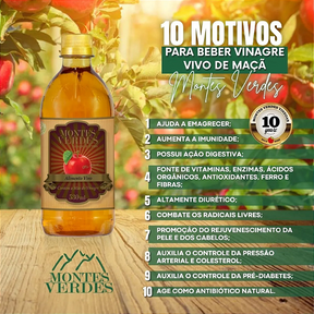 Vinagre de Maçã 530ml Montes Verdes – Natural, Saudável e Versátil