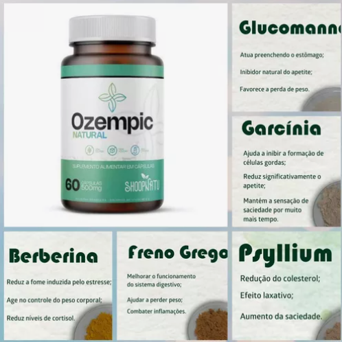 Fibras & Fitonutrientes 500mg – 60 Cápsulas – Ozem ShoopNatu