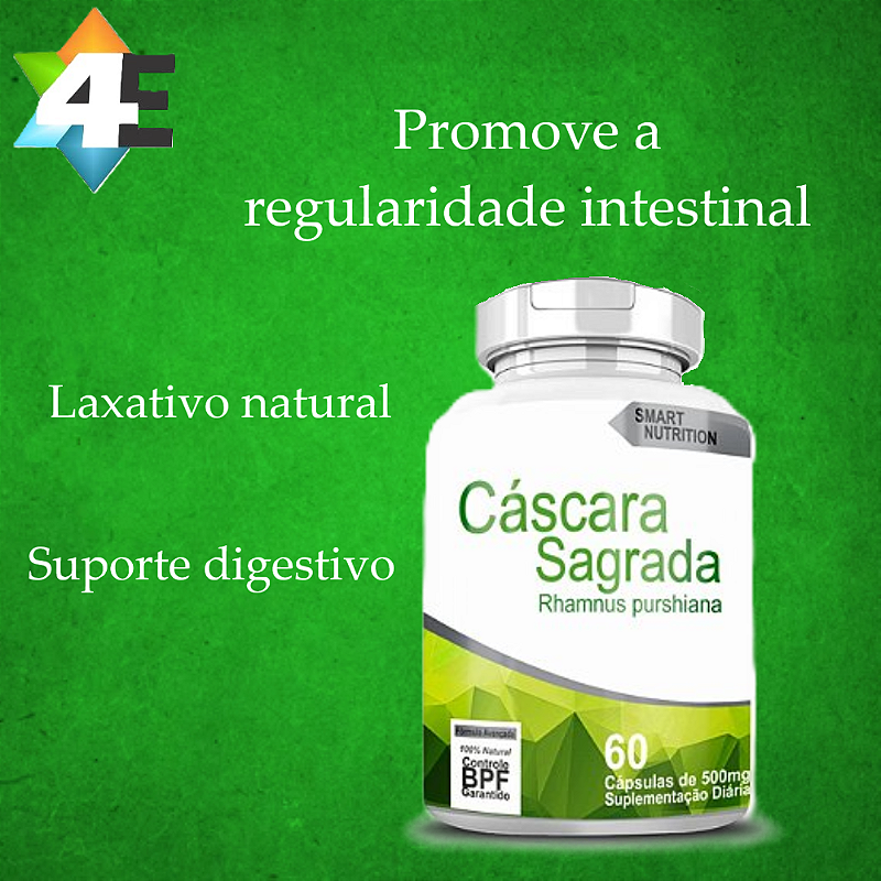 Cáscara Sagrada 500 mg – 60 Cápsulas – Regularidade Intestinal Natural