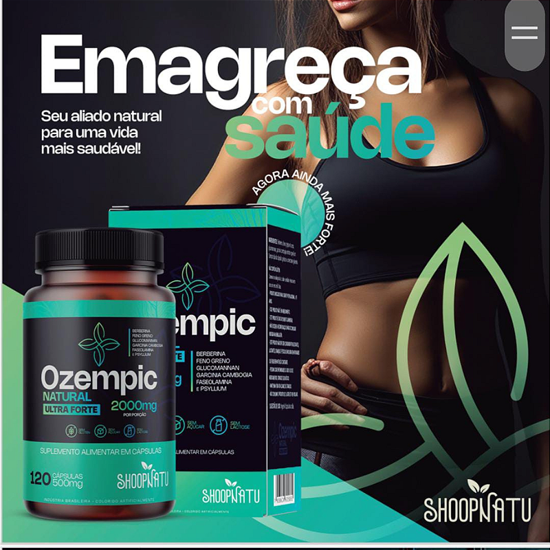 Ozempic Fibras & Fitonutrientes 2000mg – 120 Cápsulas – Saciedade e Equilíbrio Natural