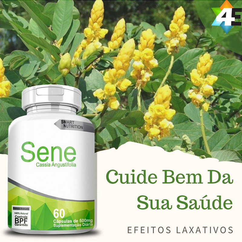 Sene 500 mg – 60 Cápsulas – Trânsito Intestinal Natural e Alívio Confiável