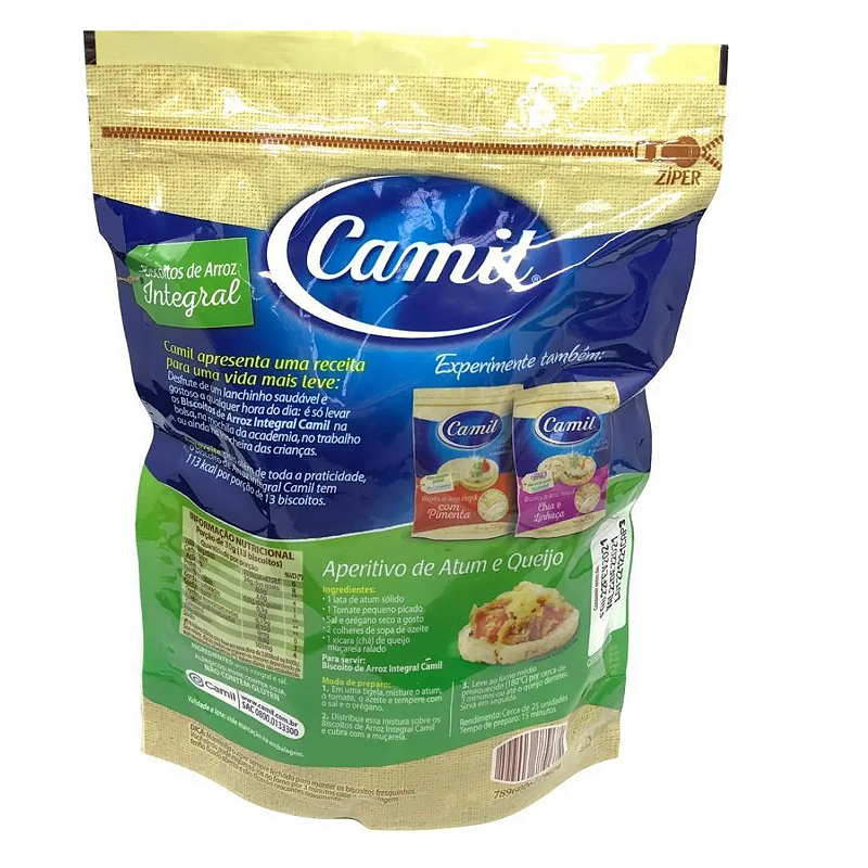 Biscoitos de Arroz Integral 150g - Camil